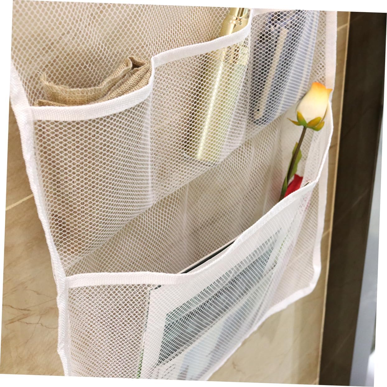 PRETYZOOM Bath Toy Organizer Suction Cup Mesh Storage Bag Tub Holder
