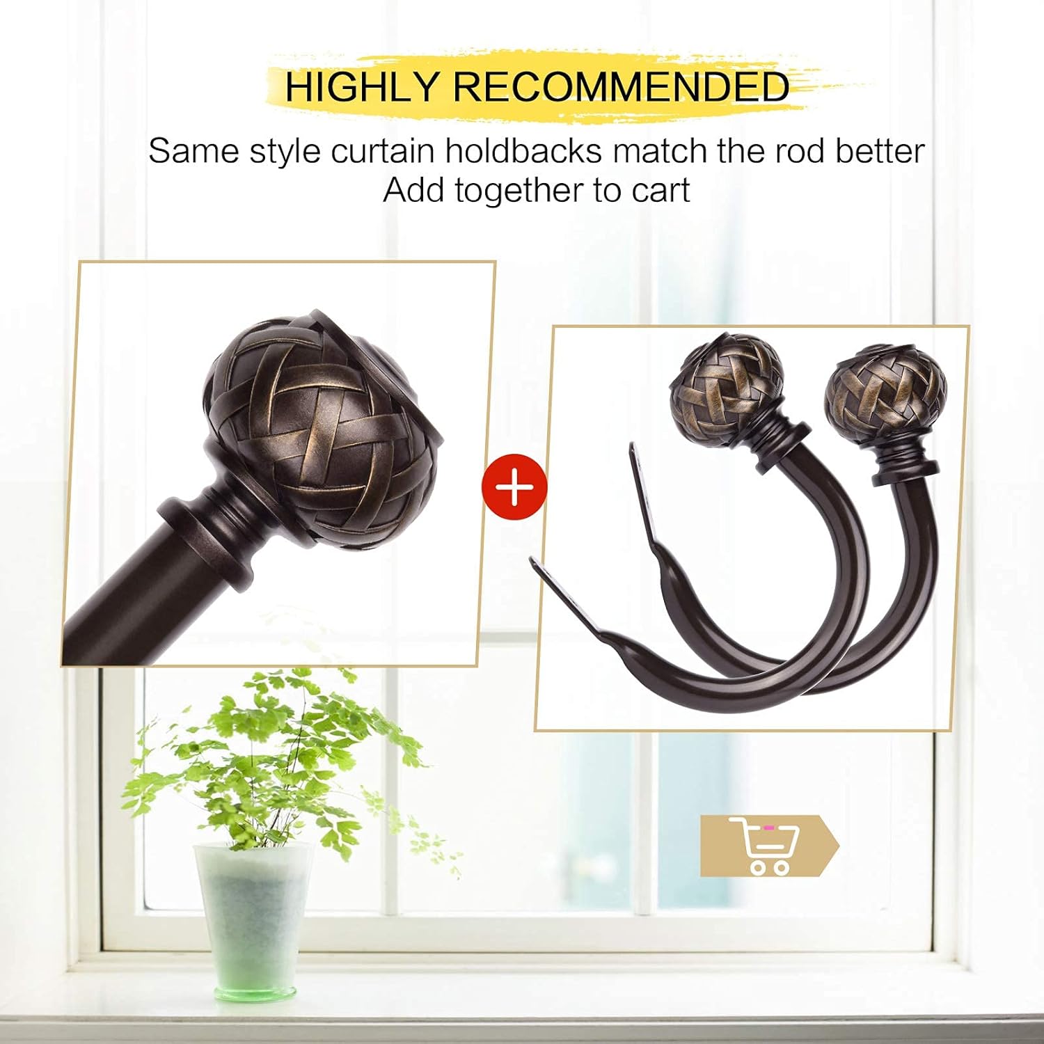 Elegant and Durable Black Bronze Curtain Holdbacks Set for Modern Windows