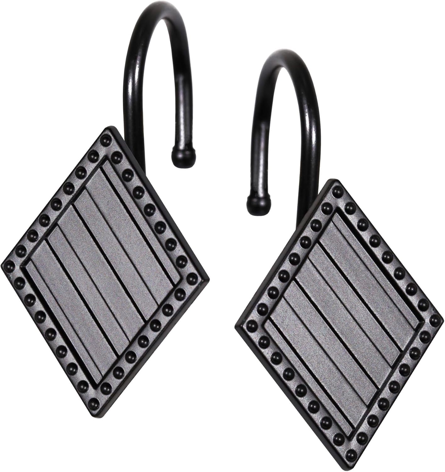 Stylish Rust-Proof Geometric Decorative Showers Curtain Hangers Set