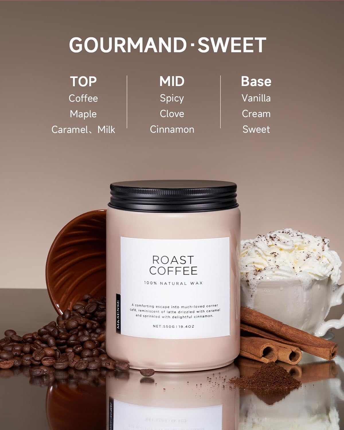 Elegant Coffee Candle 194oz Scented Strong - MSENSE