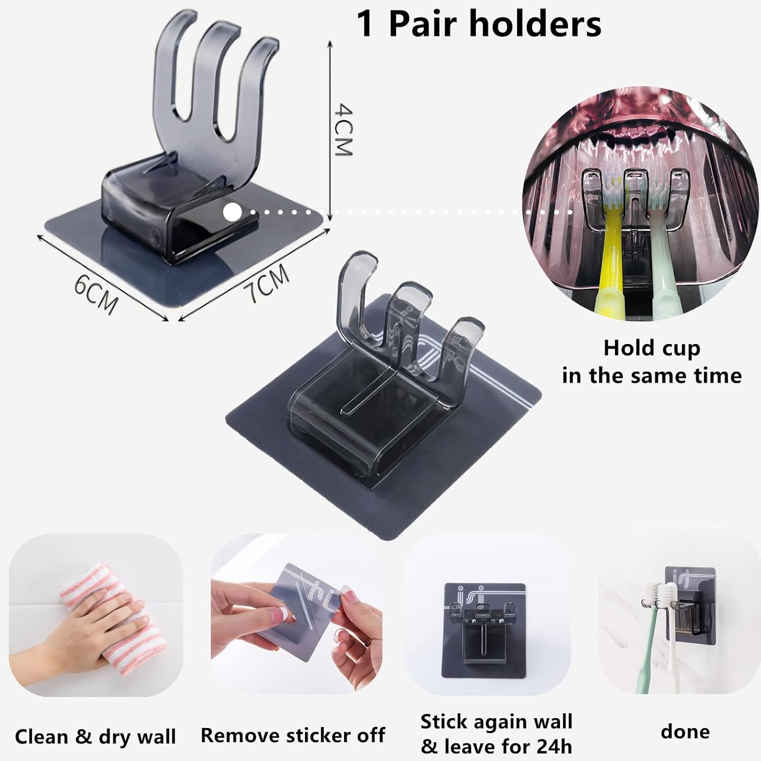 Mr Thumbs - Automatic Toothpaste Dispenser Holder Set 3 Piece Pink Set