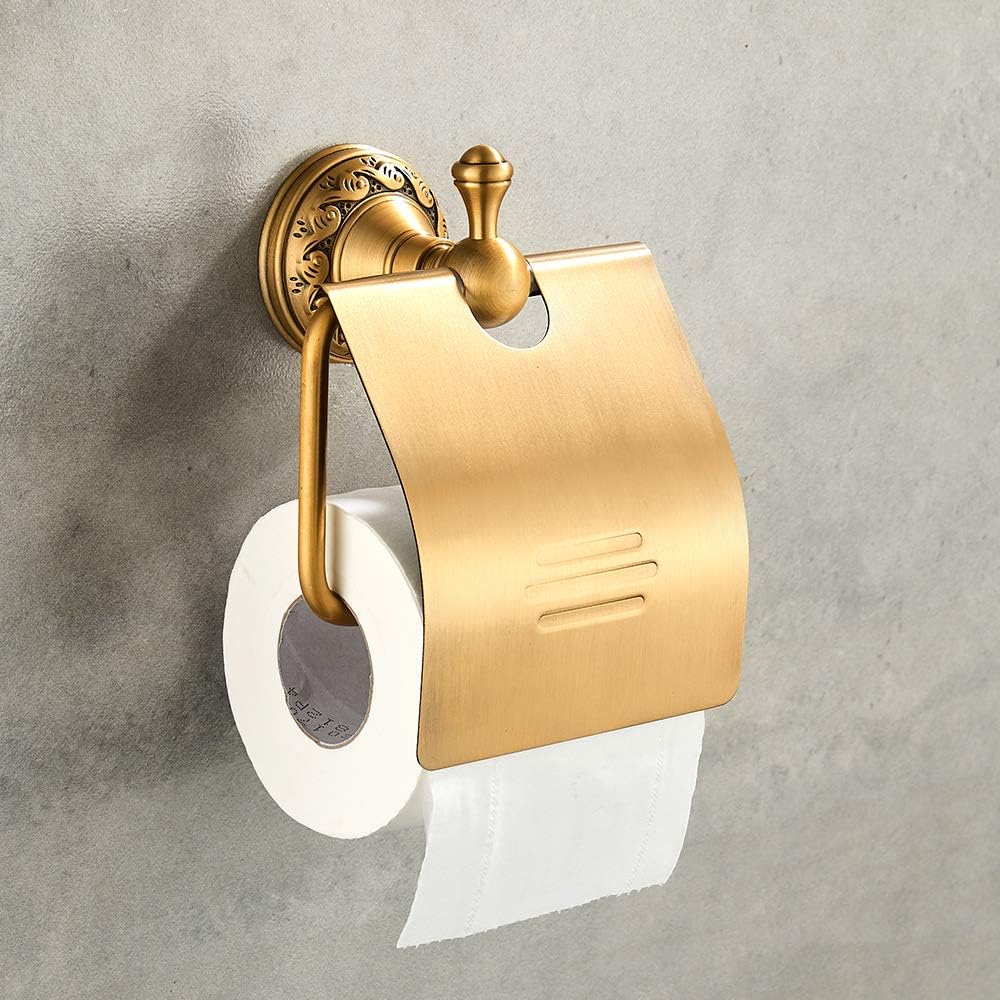 Antique Brass Towel Bar Cup Holders Roll Paper Holder Soap Dish Hairdryer Rack