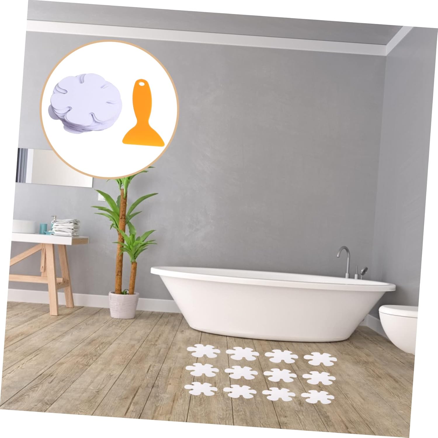 Flower Bathtub Sticker Set 20pcs Anti Skid Stickers for Bathroom