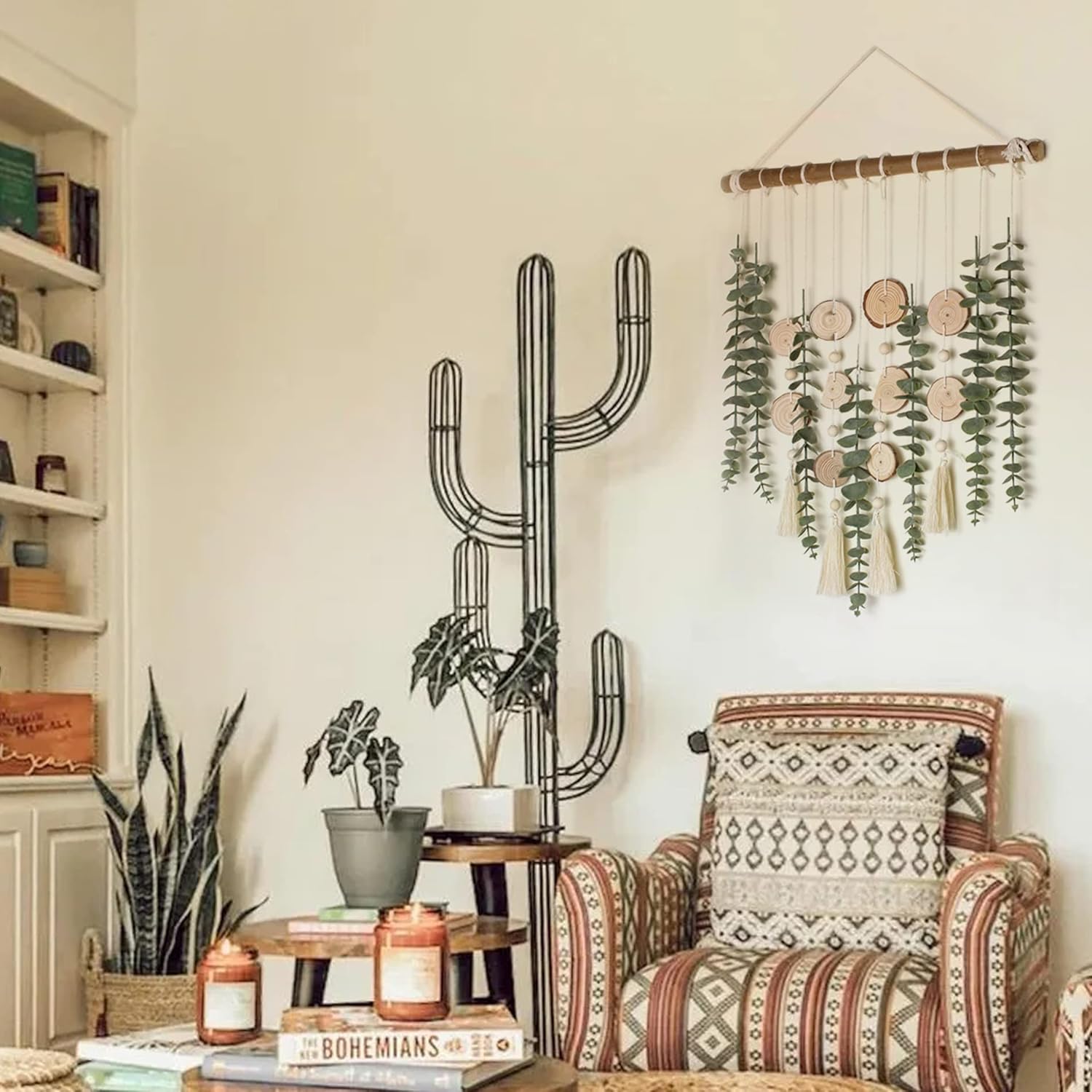 Giauma Artificial Eucalyptus Wall Decor Boho Rustic Design