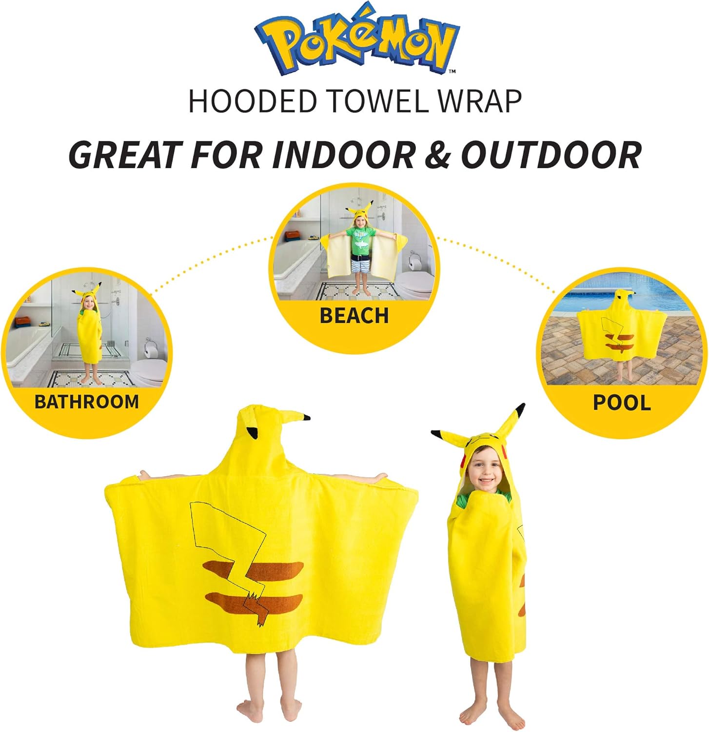 Pokmon Pikachu Bath Towel Kids 24x50
