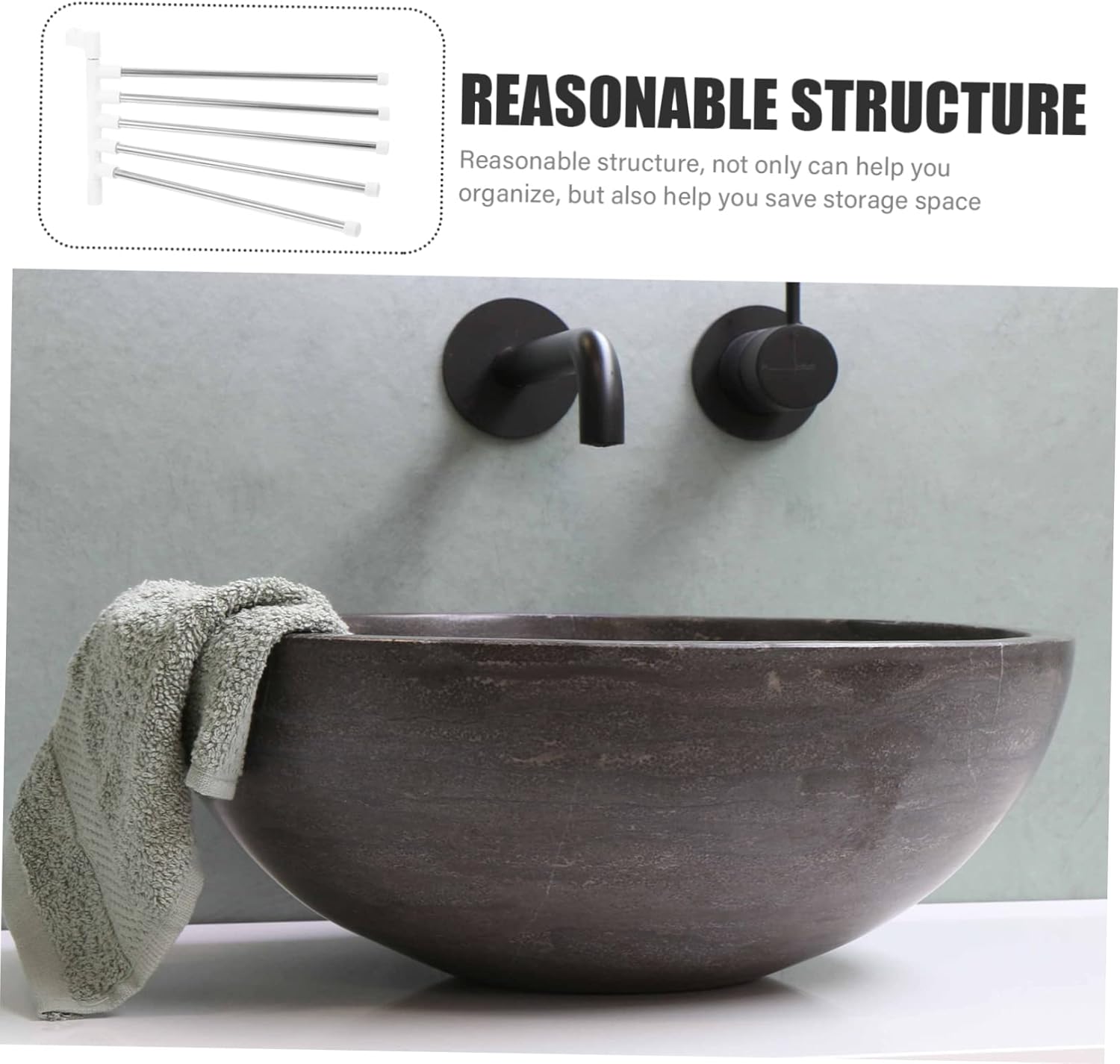 1Set Stainless Steel Rotating Towel Rack for Space-Saving Bathroom Storage