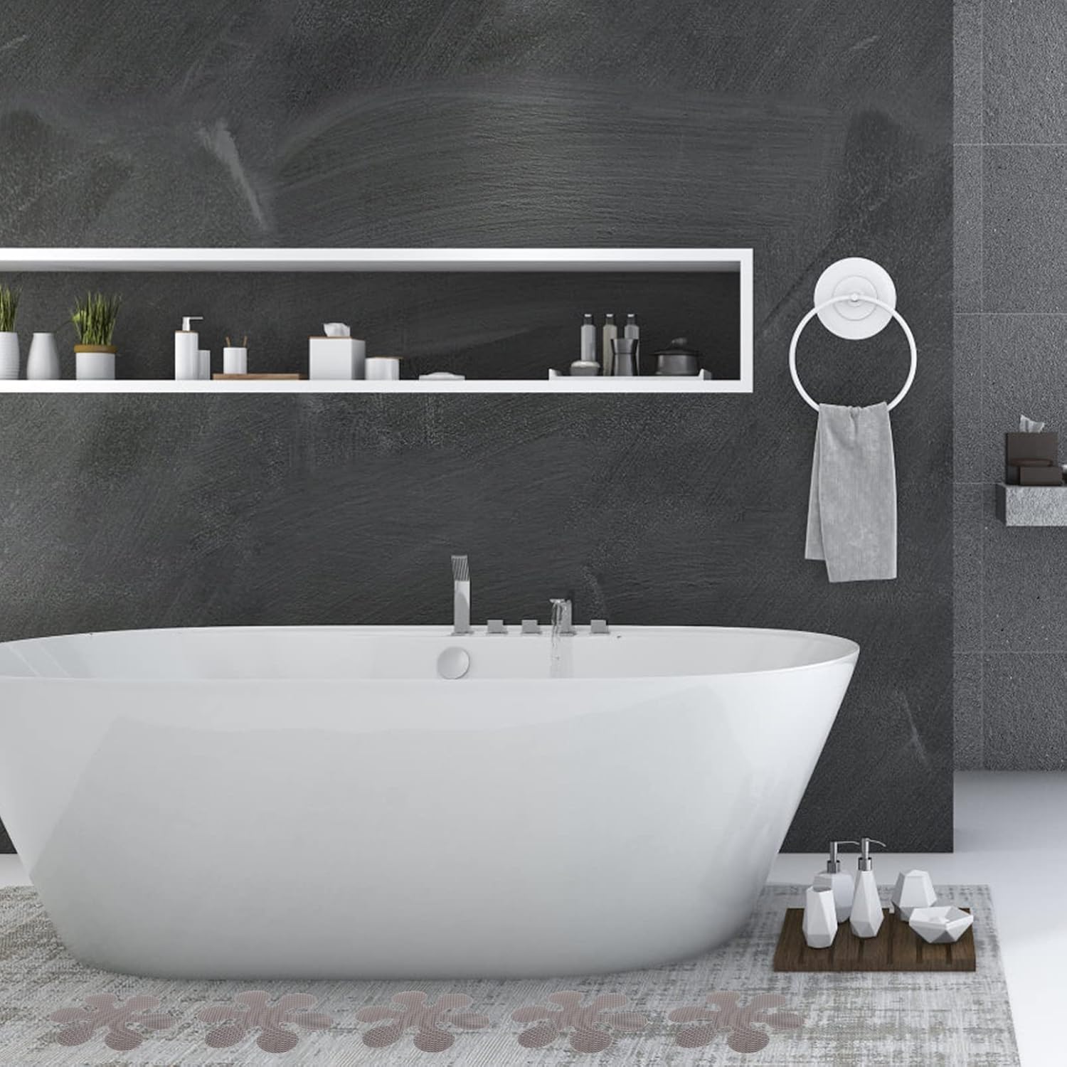 Zerodeko Non-Slip Safety Shower Decals Set
