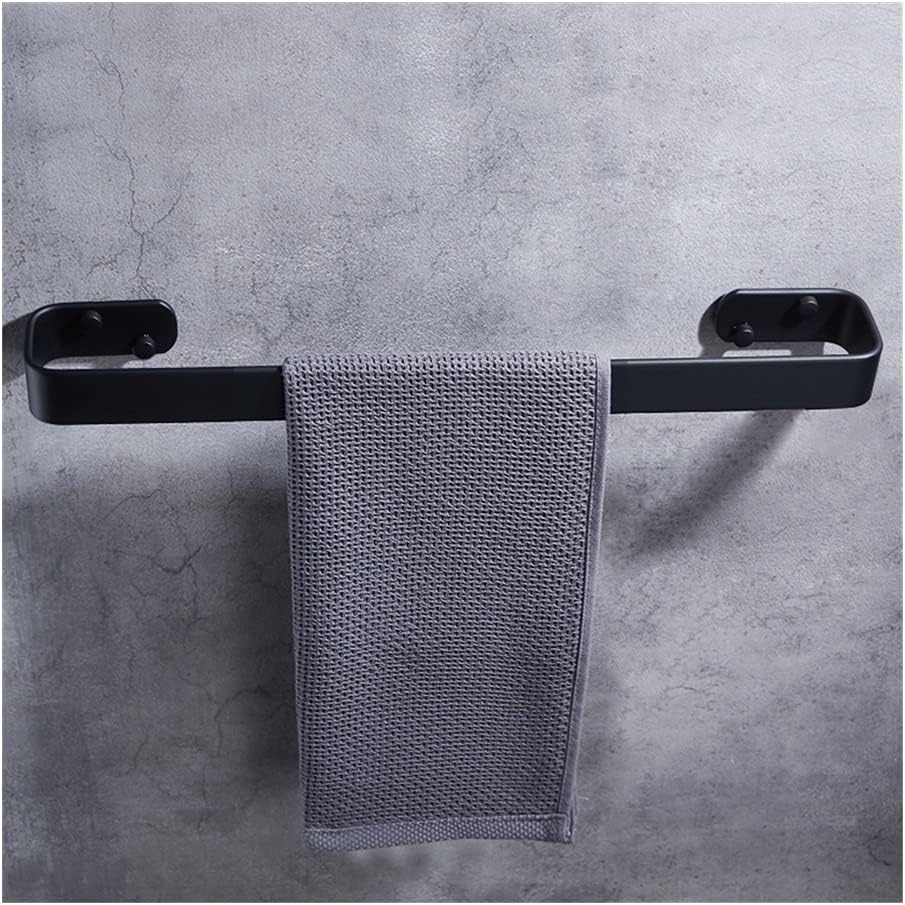 20cm Black Wall-Mounted Towel Rail for Bathroom Space-Saving Creative