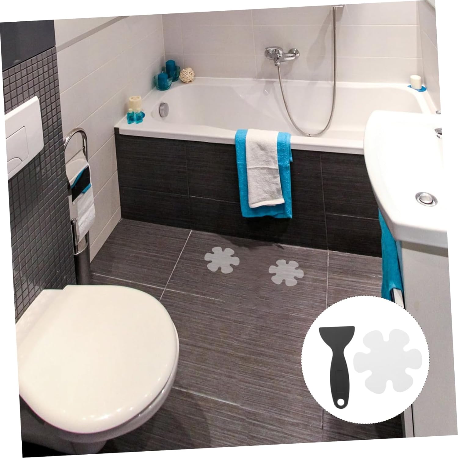 PRETYZOOM Tub Slip Grip Stickers Flower Shape Non-Slip Bathtub Floor Stickers