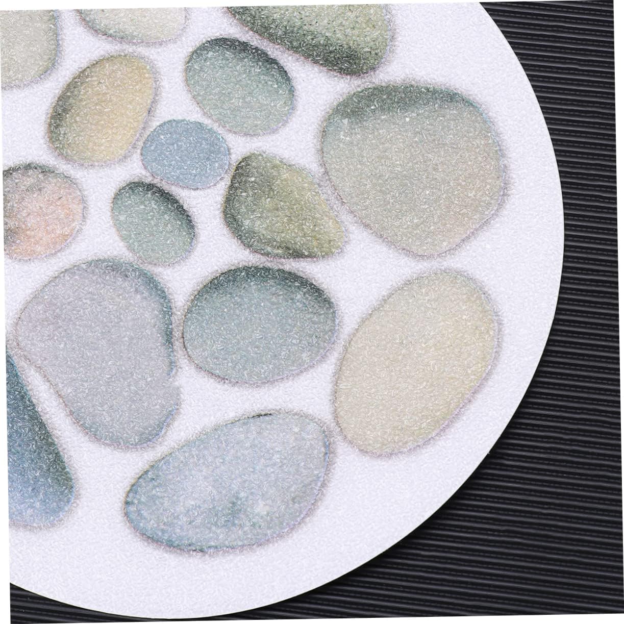 Happyyami 4 Pack Tub Anti Slip Stickers 15cm Stone Pattern Bath Mats Stickers