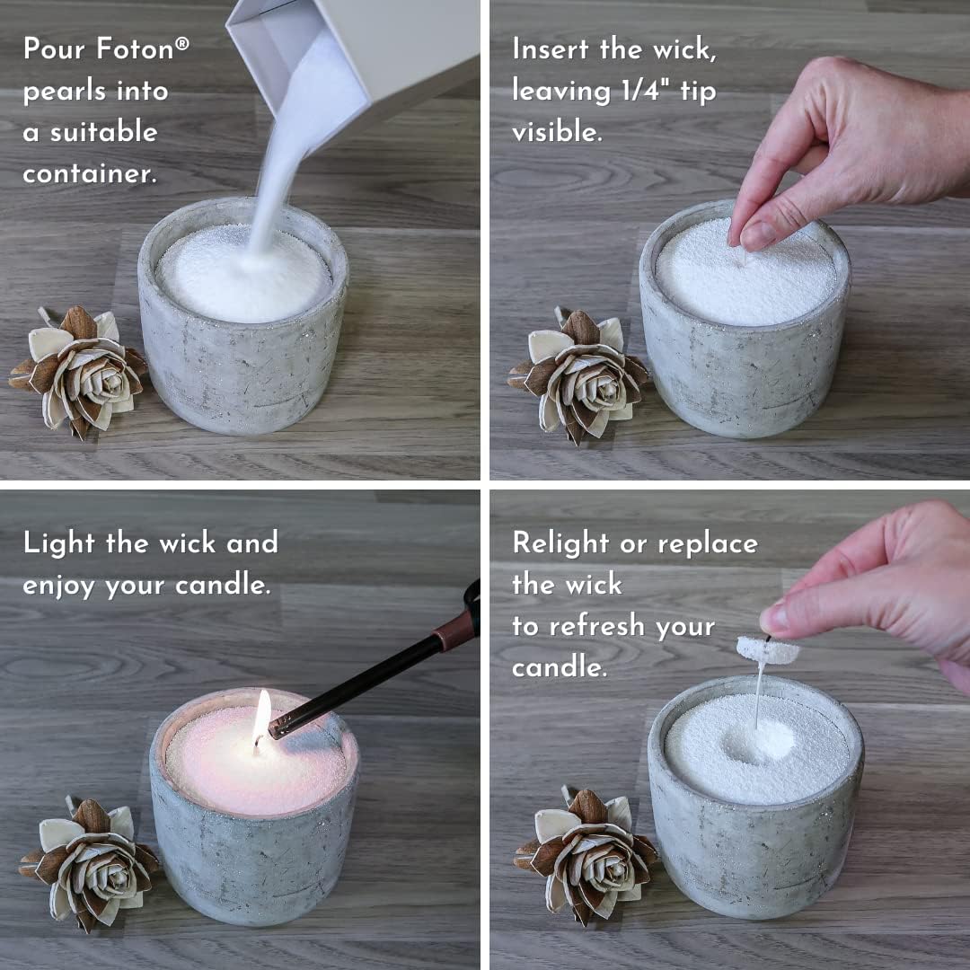 Foton Pearled Candle 18 Oz - Misty Monte Sandalwood Jasmine Jar Candle
