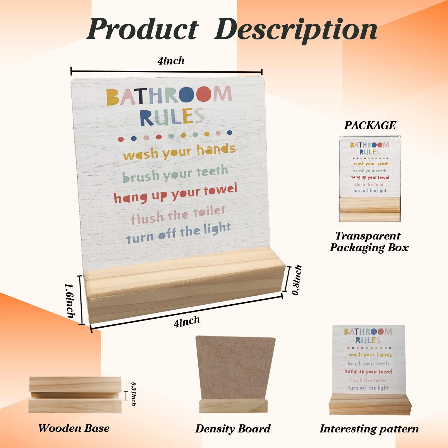 Stylish Wooden Desk Sign for Kids