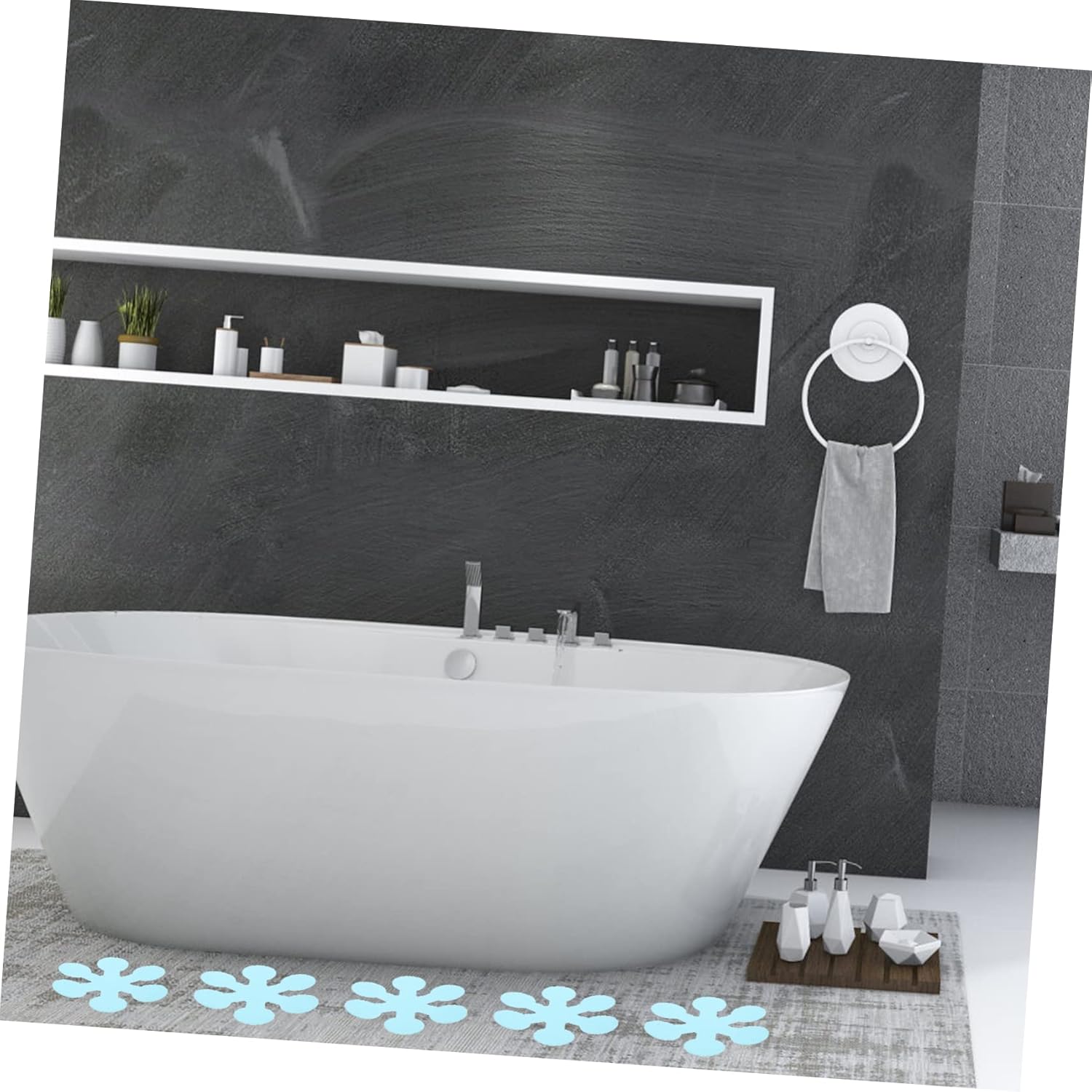 MAGICLULU 1Set Non Slip Tub Decals with Snowflake Design