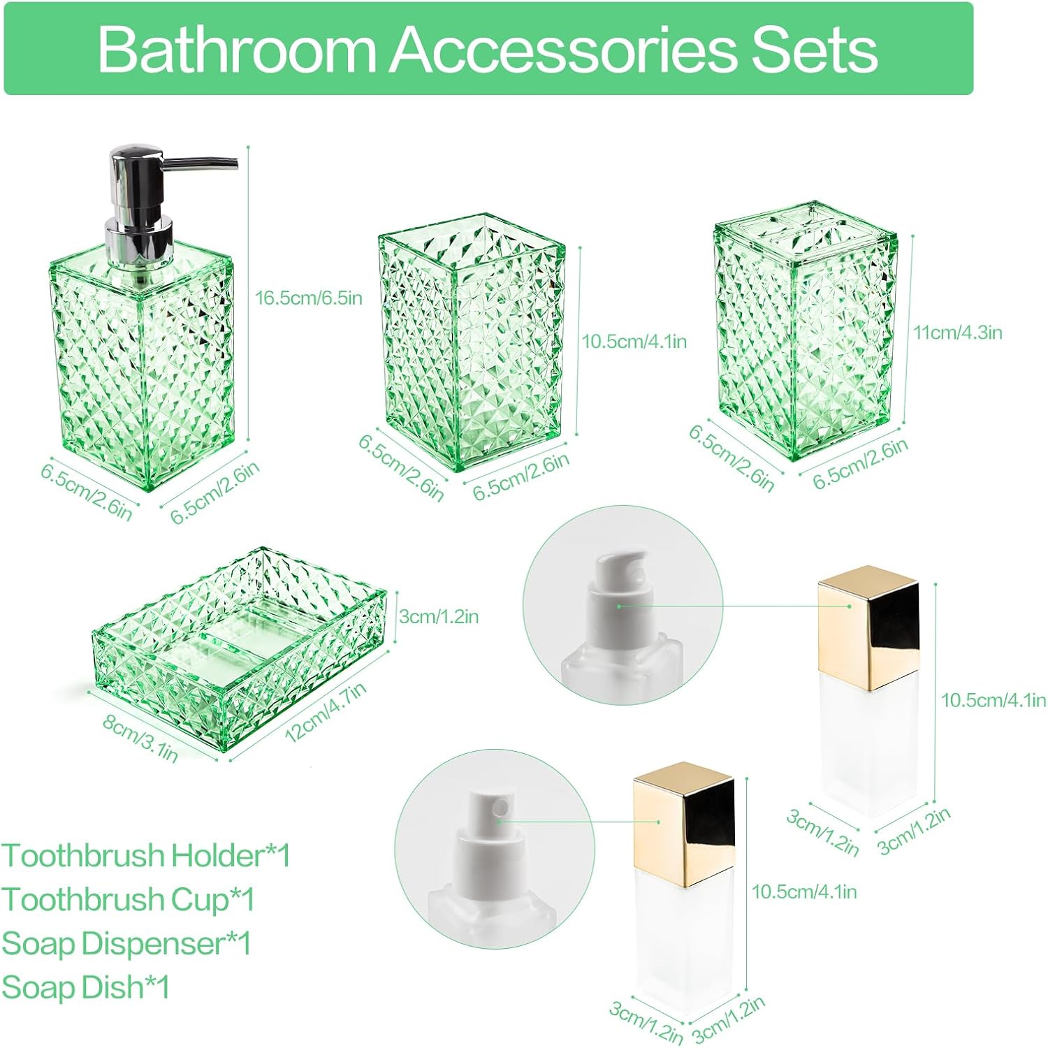 Complete 6-Piece Bathroom Accessory Set with Boho Design