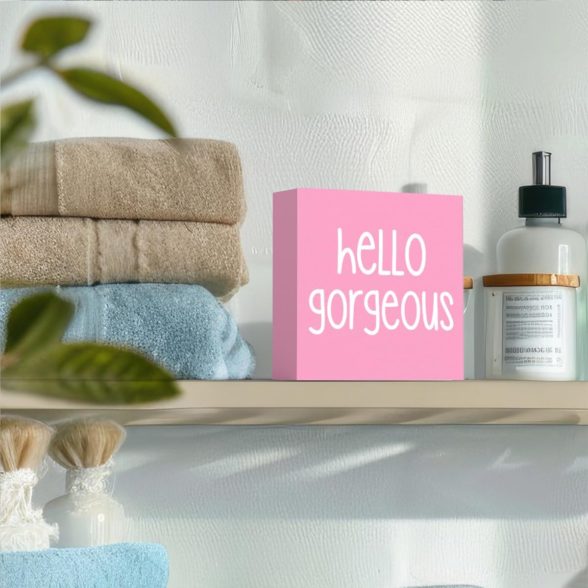 Funny Pink Bathroom Sign Box for Girls and Homes