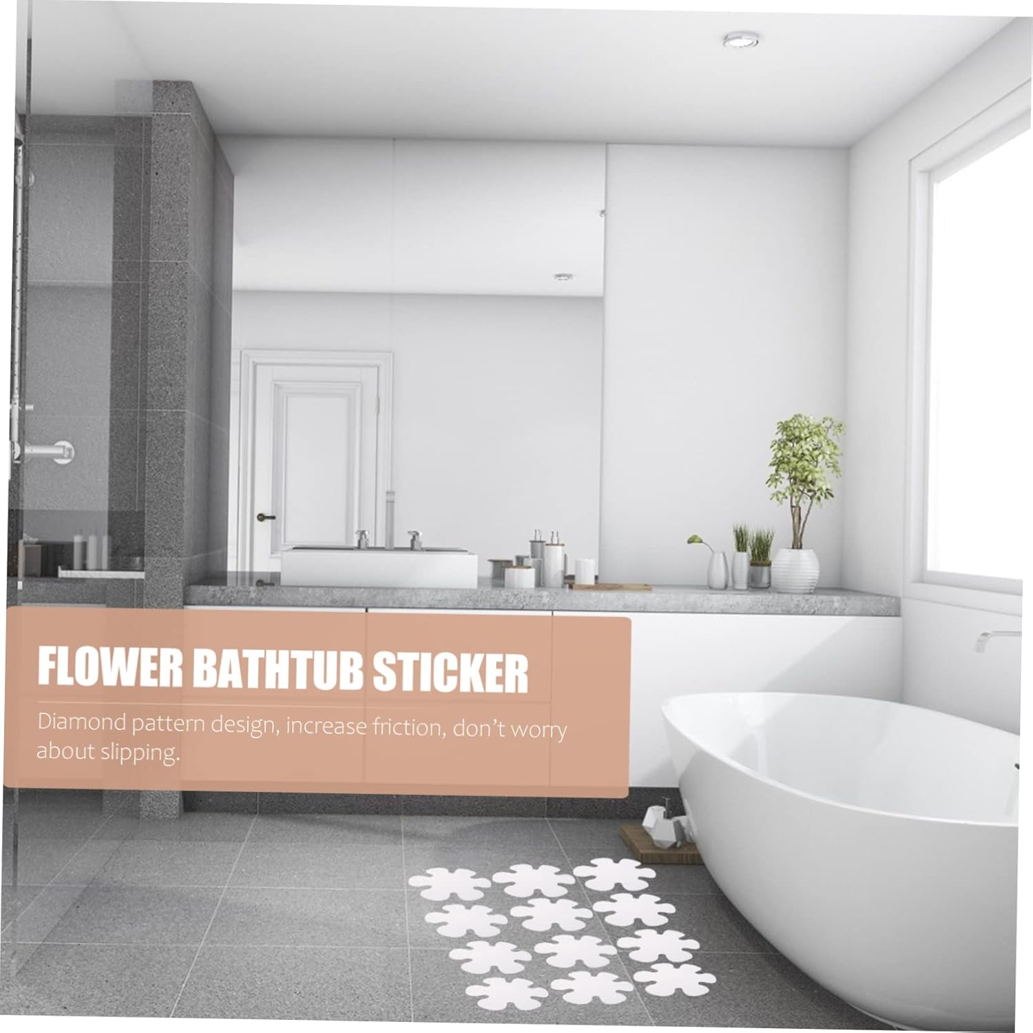 Flower Bathtub Sticker Set 20pcs Anti Skid Stickers for Bathroom