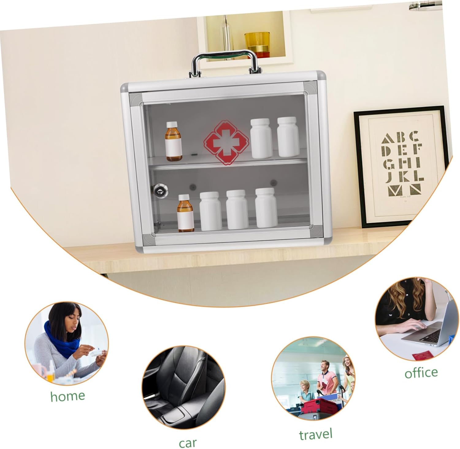 Wall Mounted First Aid Medicine Cabinet for Home and Public Spaces