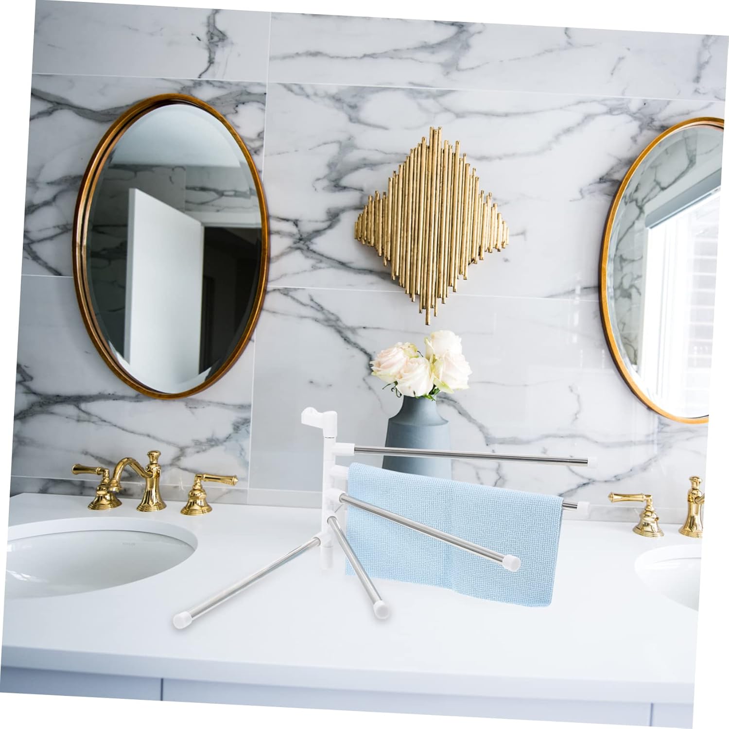1Set Stainless Steel Wall Mounted Towel Rack