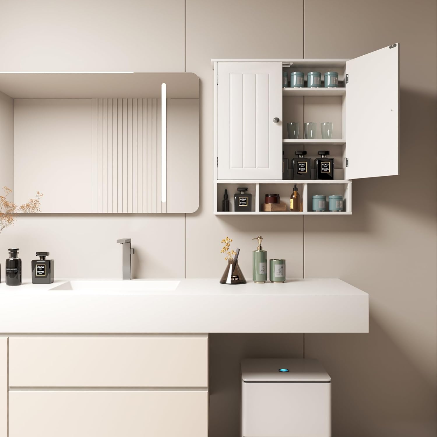 Modern Adjustable Wall-Mounted Medicine Cabinet