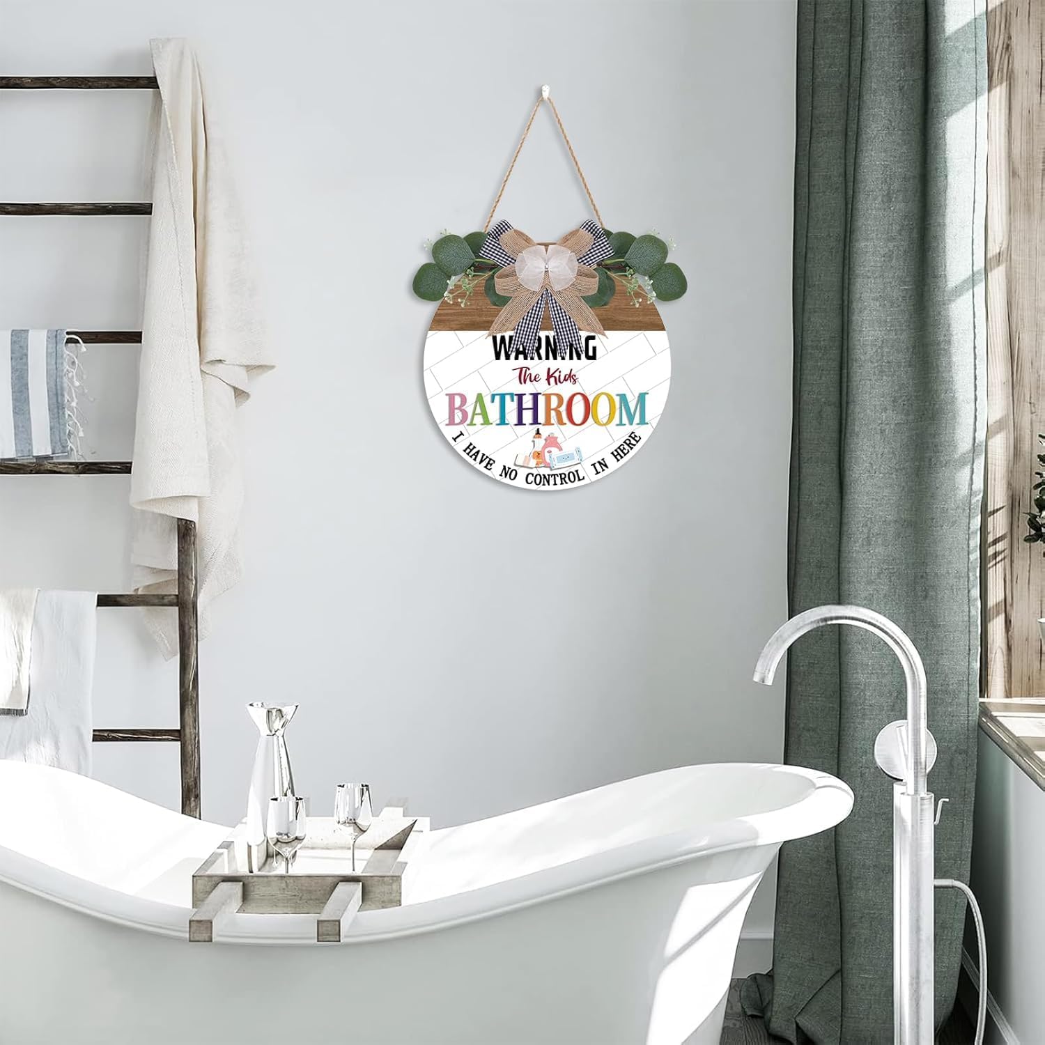 TOARTi Playful Kids Bathroom Wood Sign