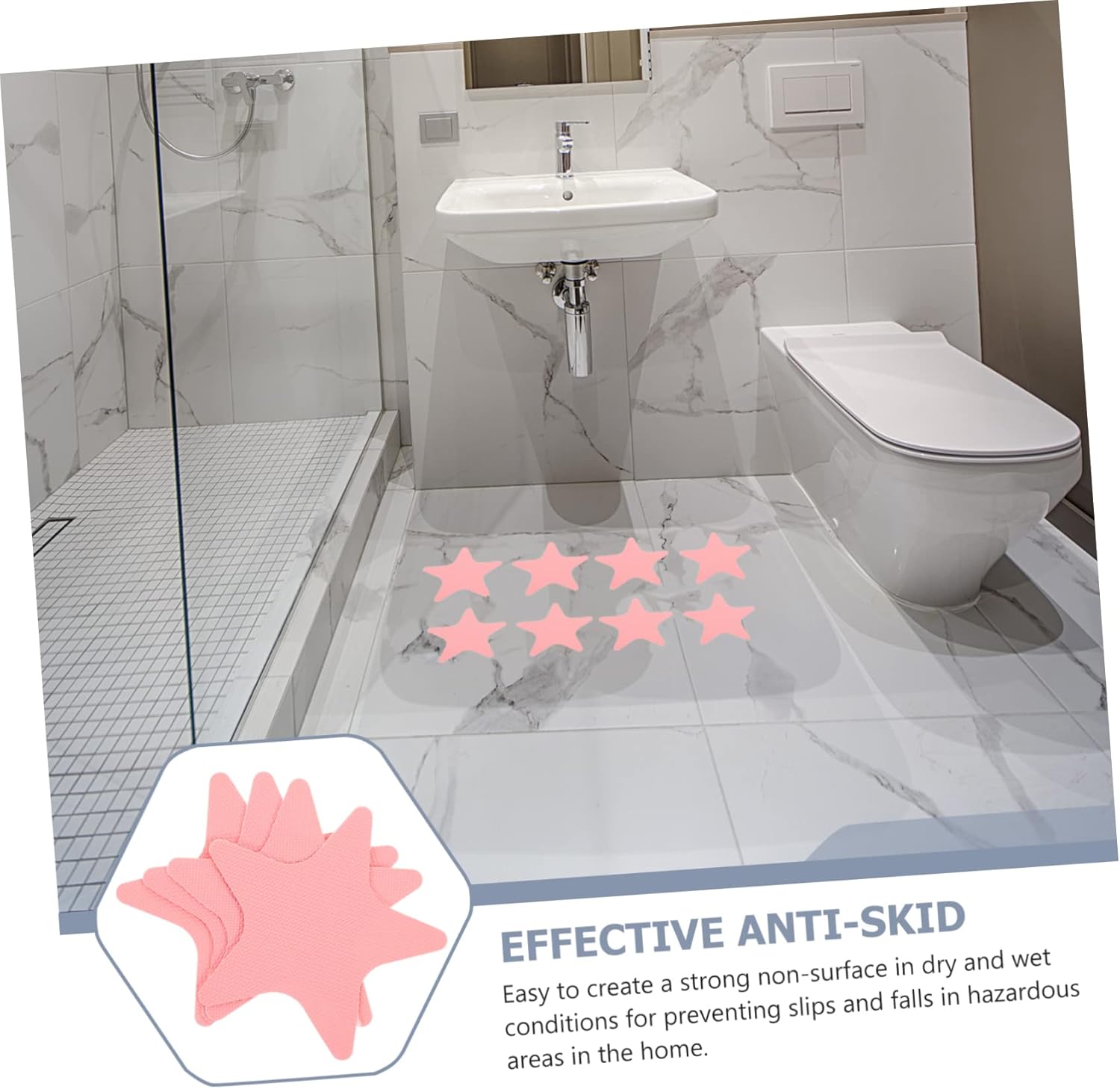 Non-Slip Star Decals for Bathrooms