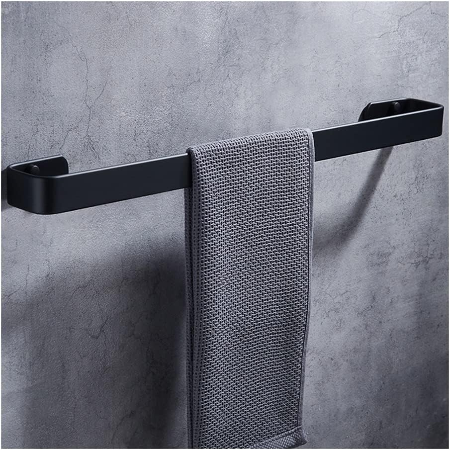 20cm Black Wall-Mounted Towel Rail for Bathroom Space-Saving Creative