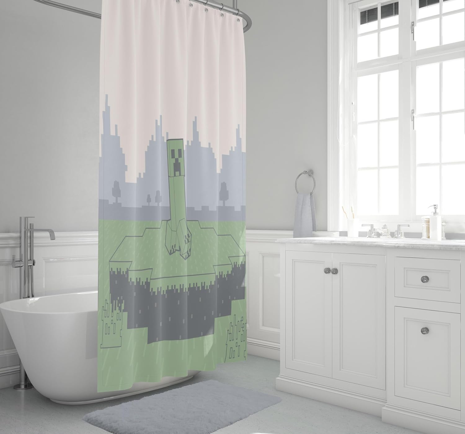 Jay Franco Minecraft Creeper Shower Curtain - 70x72 Inch