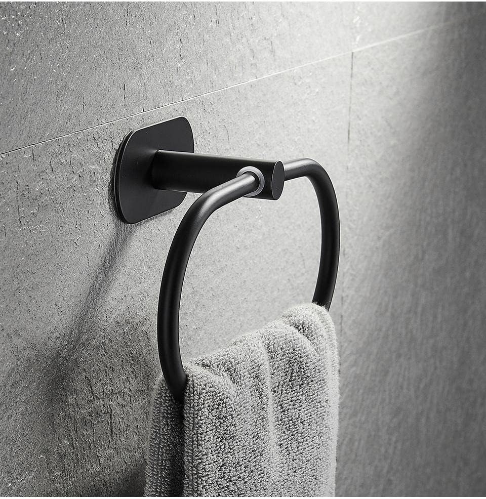 Towel Rail Set for Bathroom - Black Durable Space-Saving