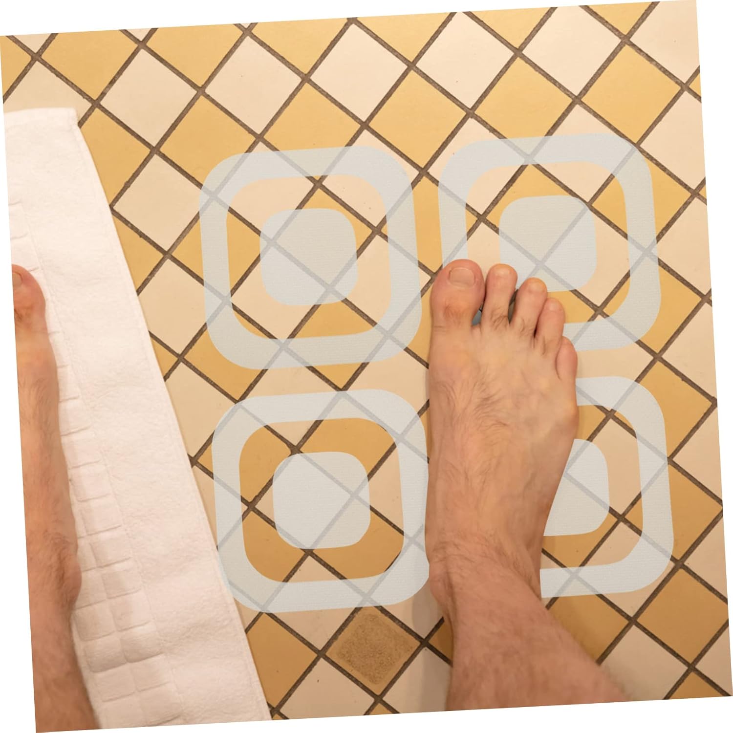 24pcs Square Non Slip Bathroom Stickers Transparent Peva Safety Decals