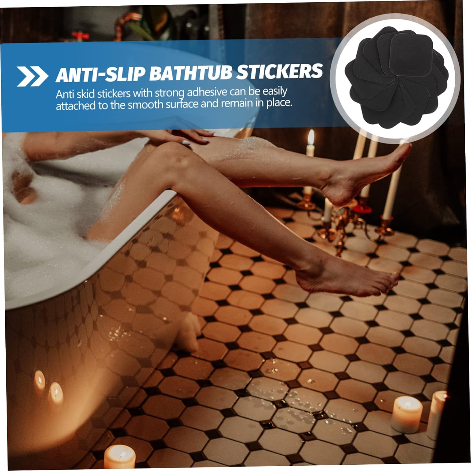 20-Piece Anti-Slip Bathtub Stickers