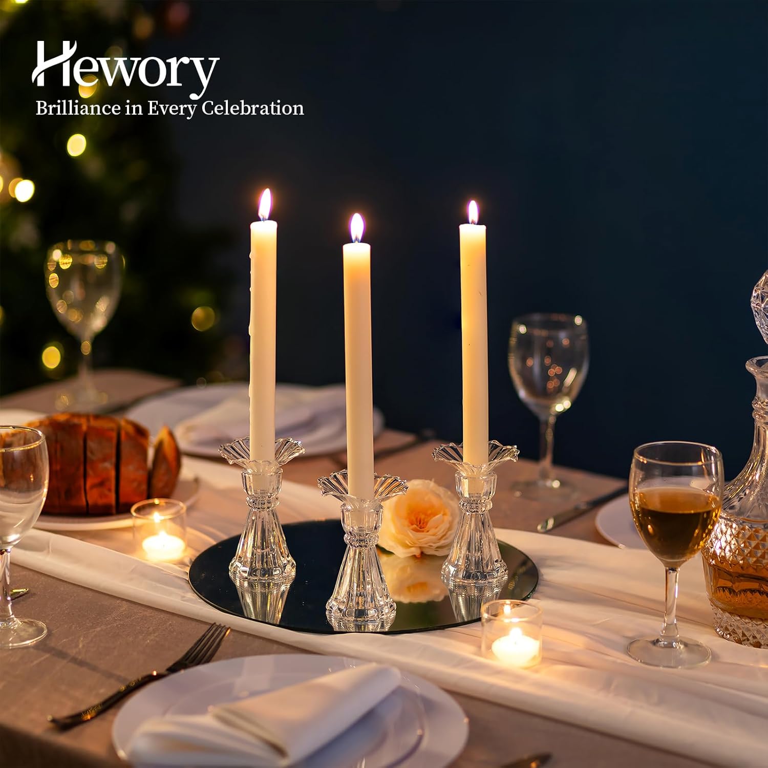 Hewory 12-Piece Glass Candle Drip Catchers