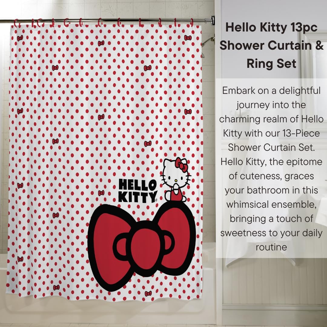 Franco Hello Kitty 12-Piece Shower Curtain Set