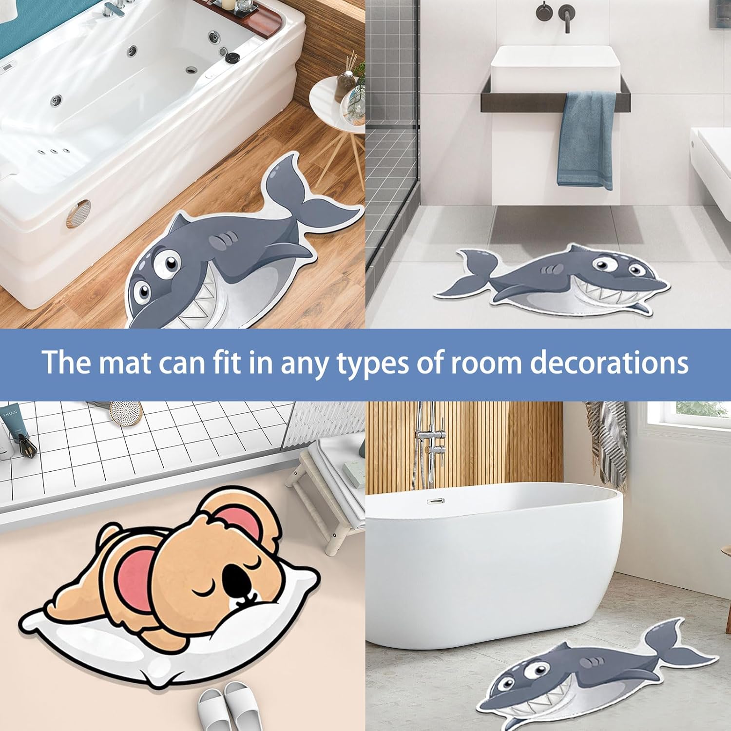 Stopsad Ceramic Non-Slip Koala Bath Mat for Kids