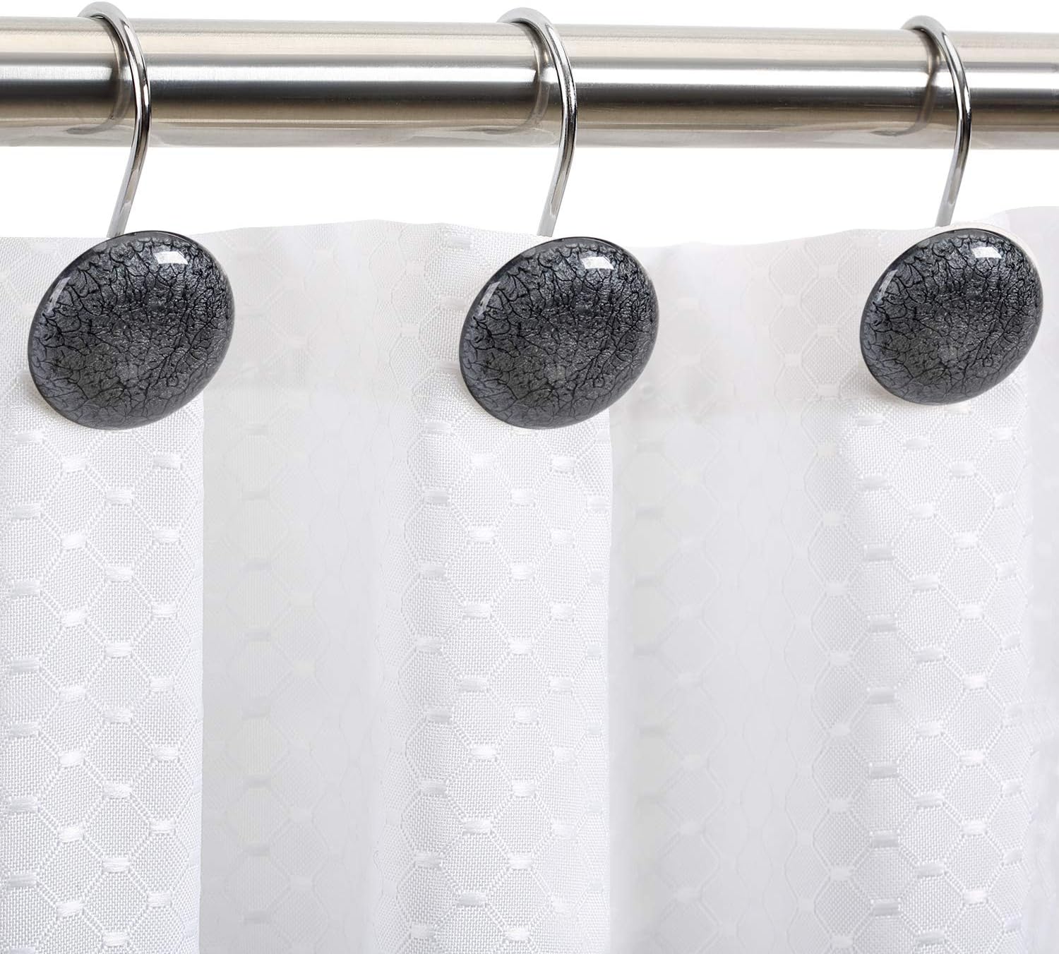 Sturdy Anti-Rust Shower Curtain Hooks Set of 12