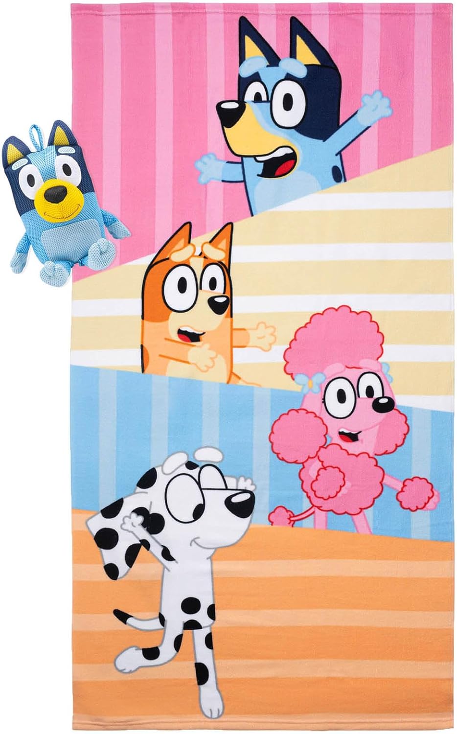 Jay Franco Bluey Friends Bath Towel and Bath Buddy Set