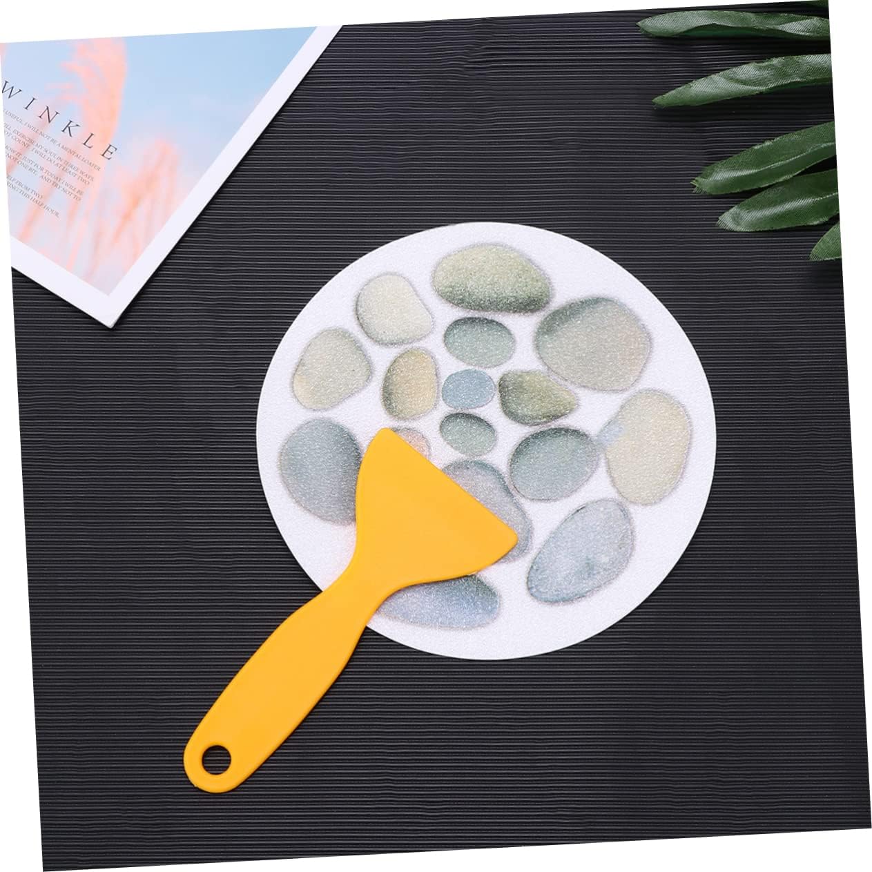 Happyyami 4 Pack Tub Anti Slip Stickers 15cm Stone Pattern Bath Mats Stickers