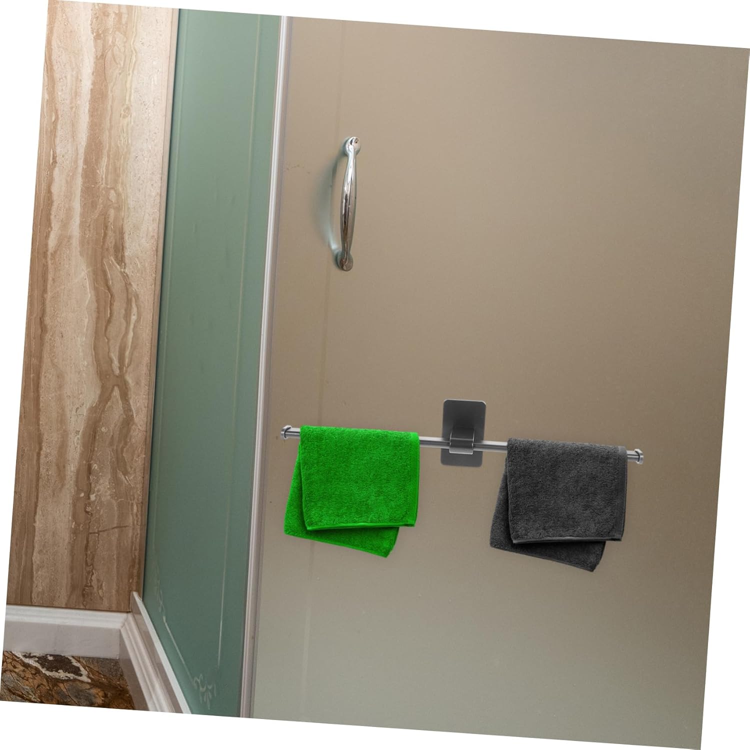 Healifty Wall-Mounted Bathroom Towel Holder No Drilling Easy to Use