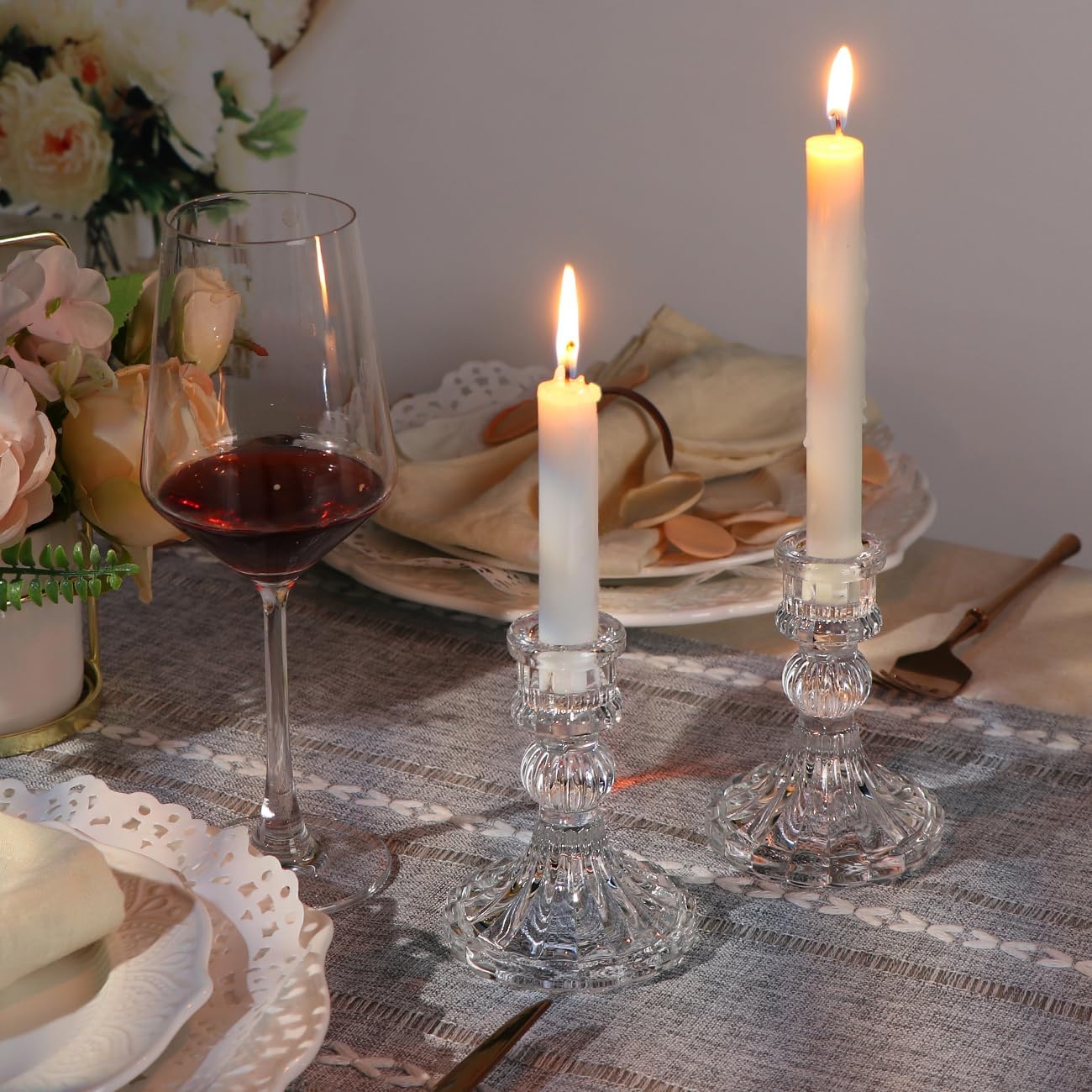12-Piece Taper Candlestick Holders - Wedding Decor Perfect