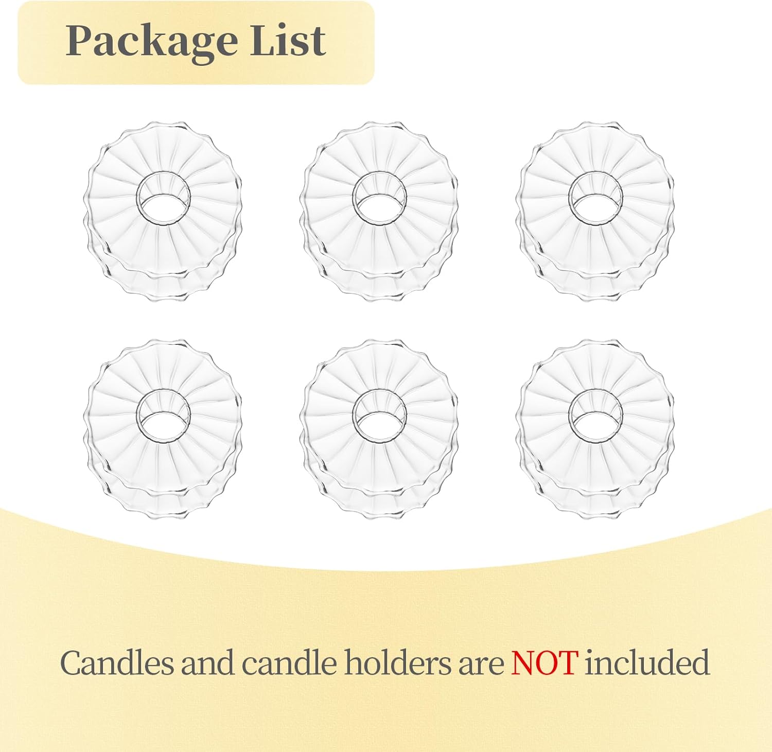 Hewory 12-Piece Glass Candle Drip Catchers