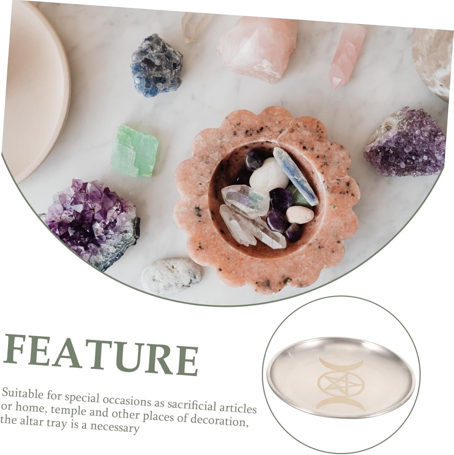Pentagram Altar Candle Plate