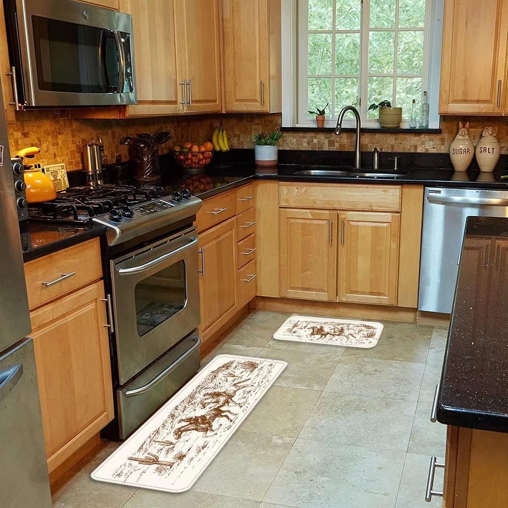 Premium Stylized Western Kitchen Rugs Set for Cowboys