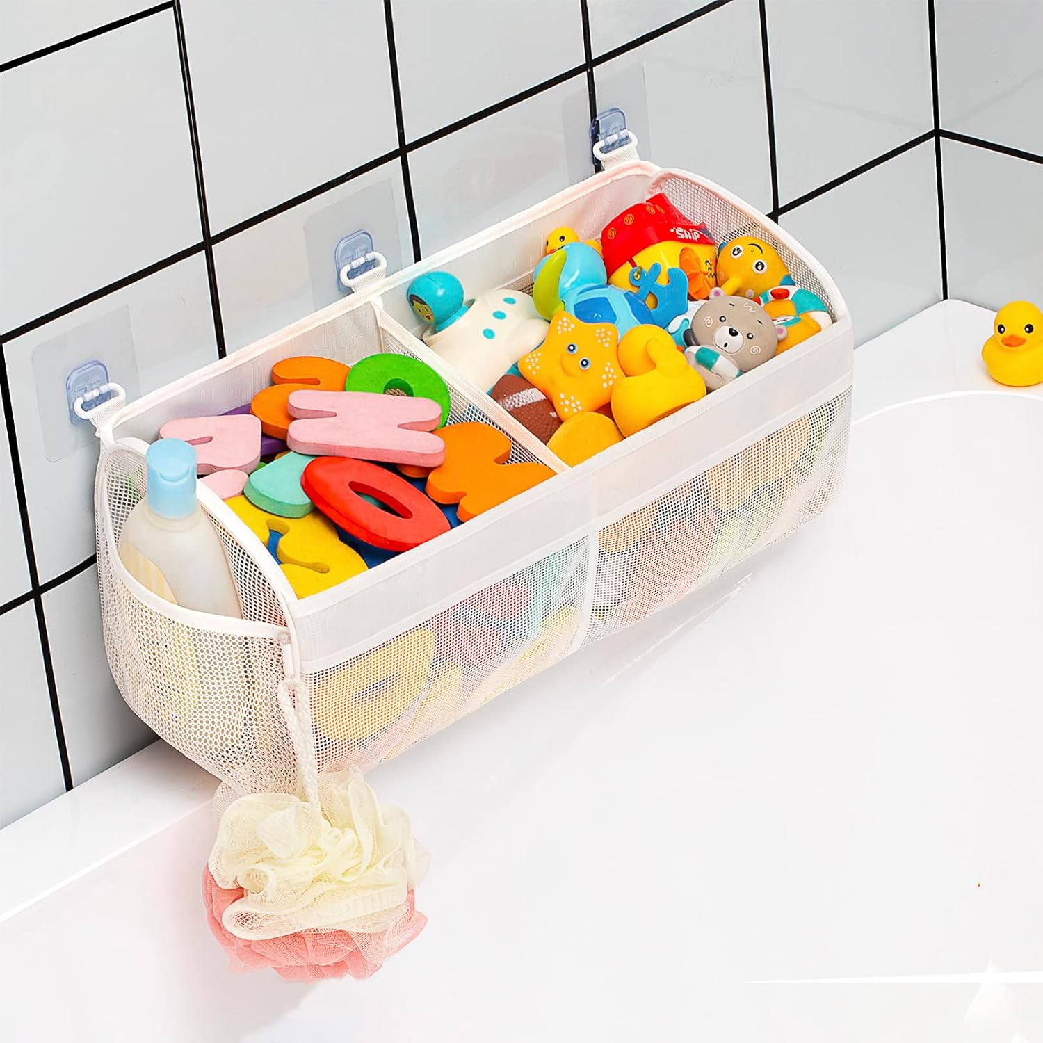 Austion Two Compartment Mesh Bath Toy Organizer