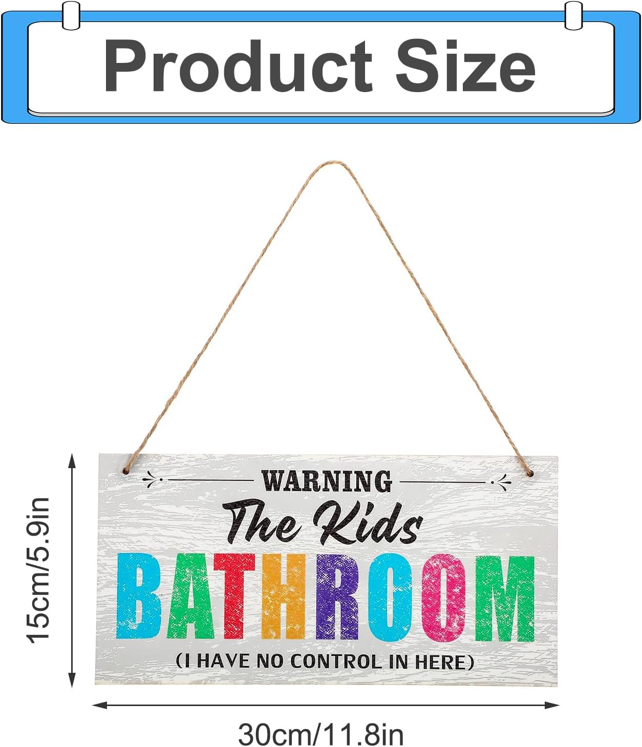 Kids Bathroom Wood Sign Funny Kids Bathroom Warning Decor