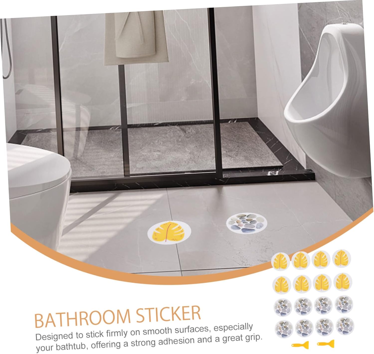 2 Sets Skid Stickers for Bathroom Bathtub and Shower Anti-Slip Decals