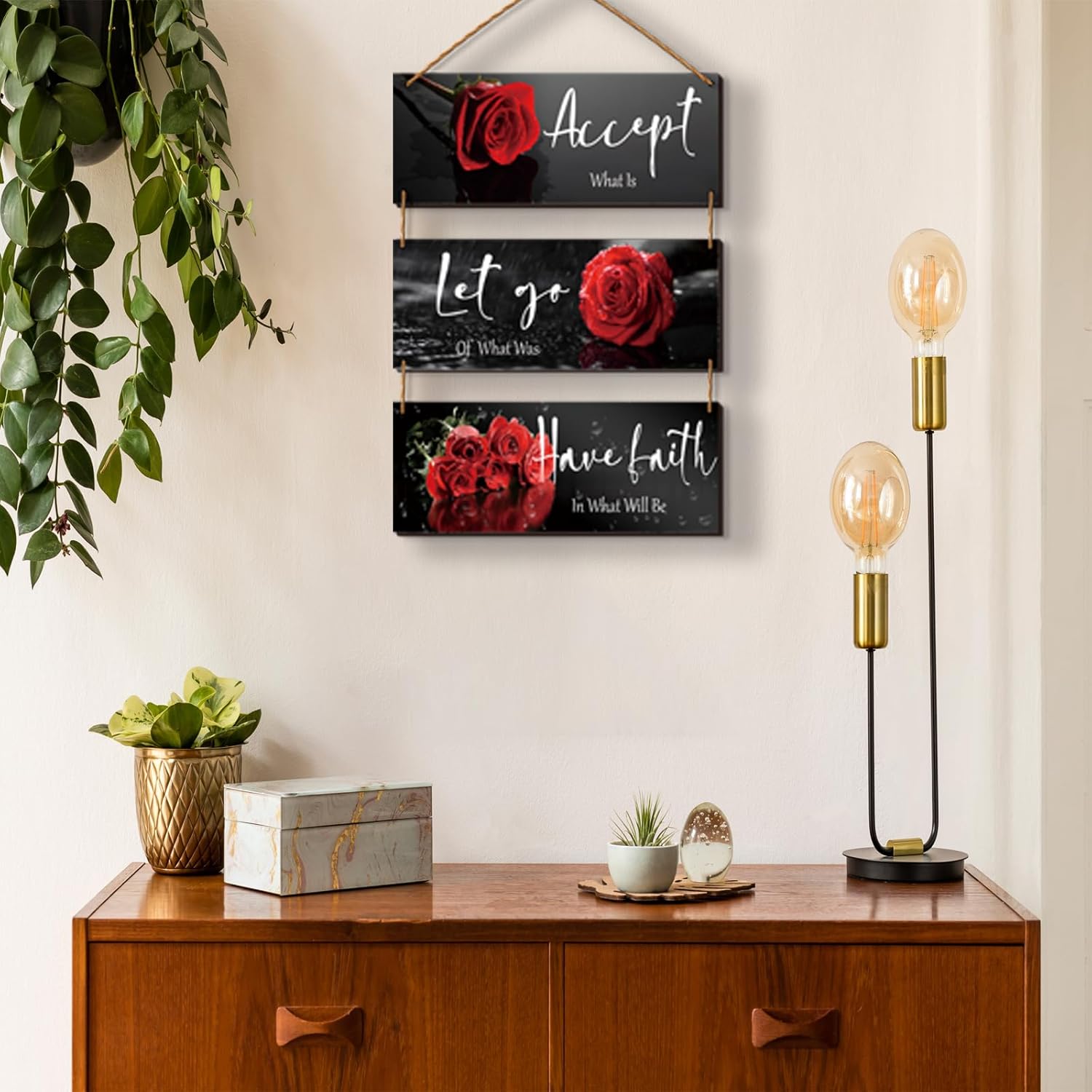 Curious Red Decor with Quotes for Home Decor