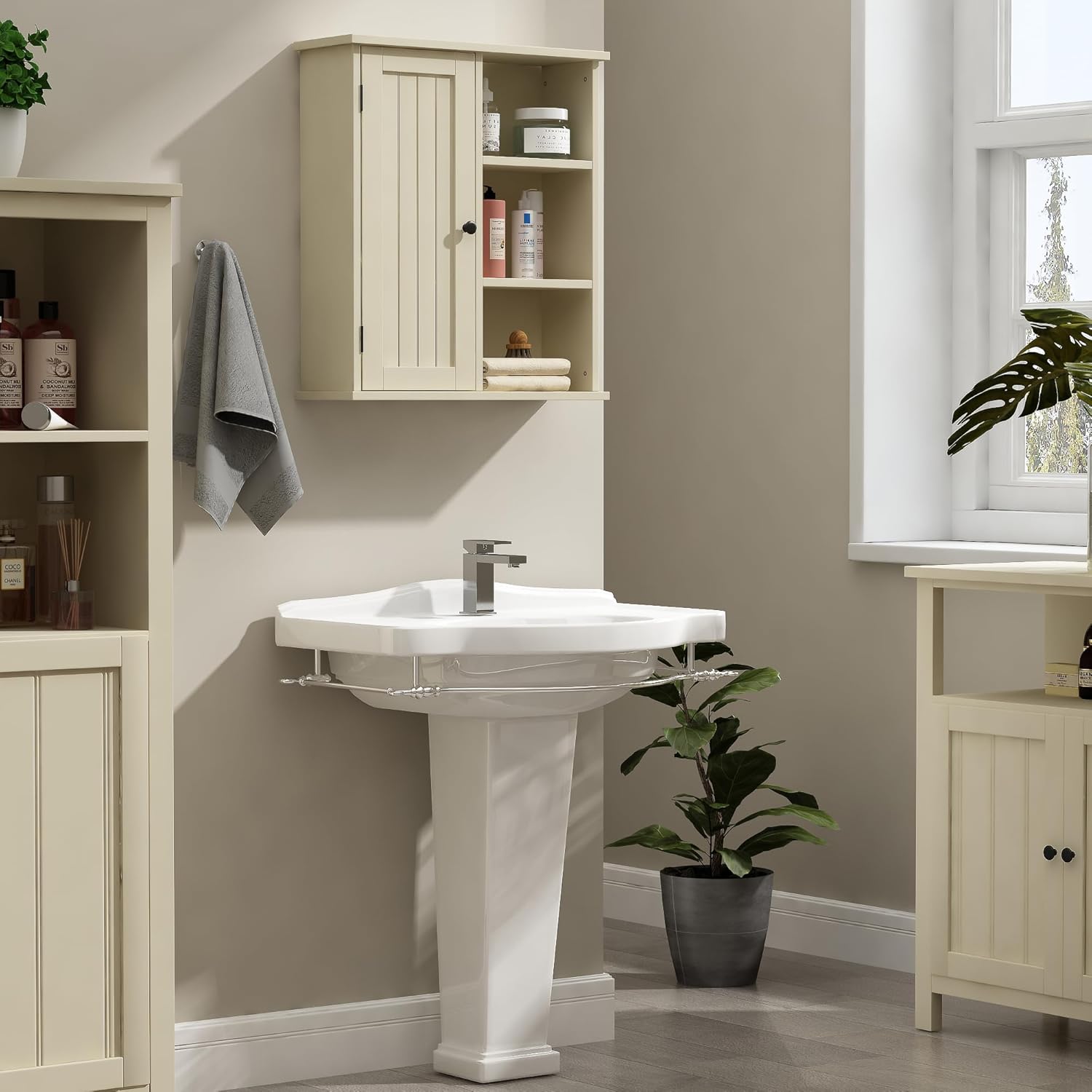 Treocho 3-Open-Shelf Medicine Cabinet