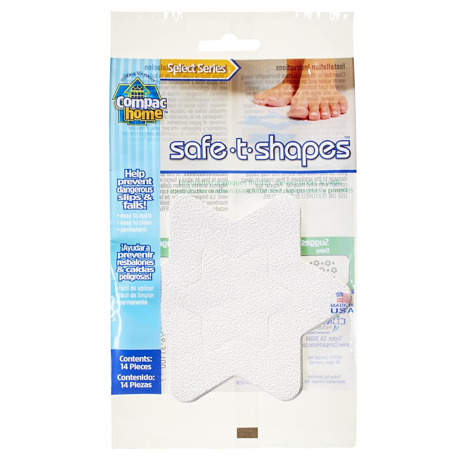 COMPAC HOME Select Safe T Shapes Non Slip Bath Stickers