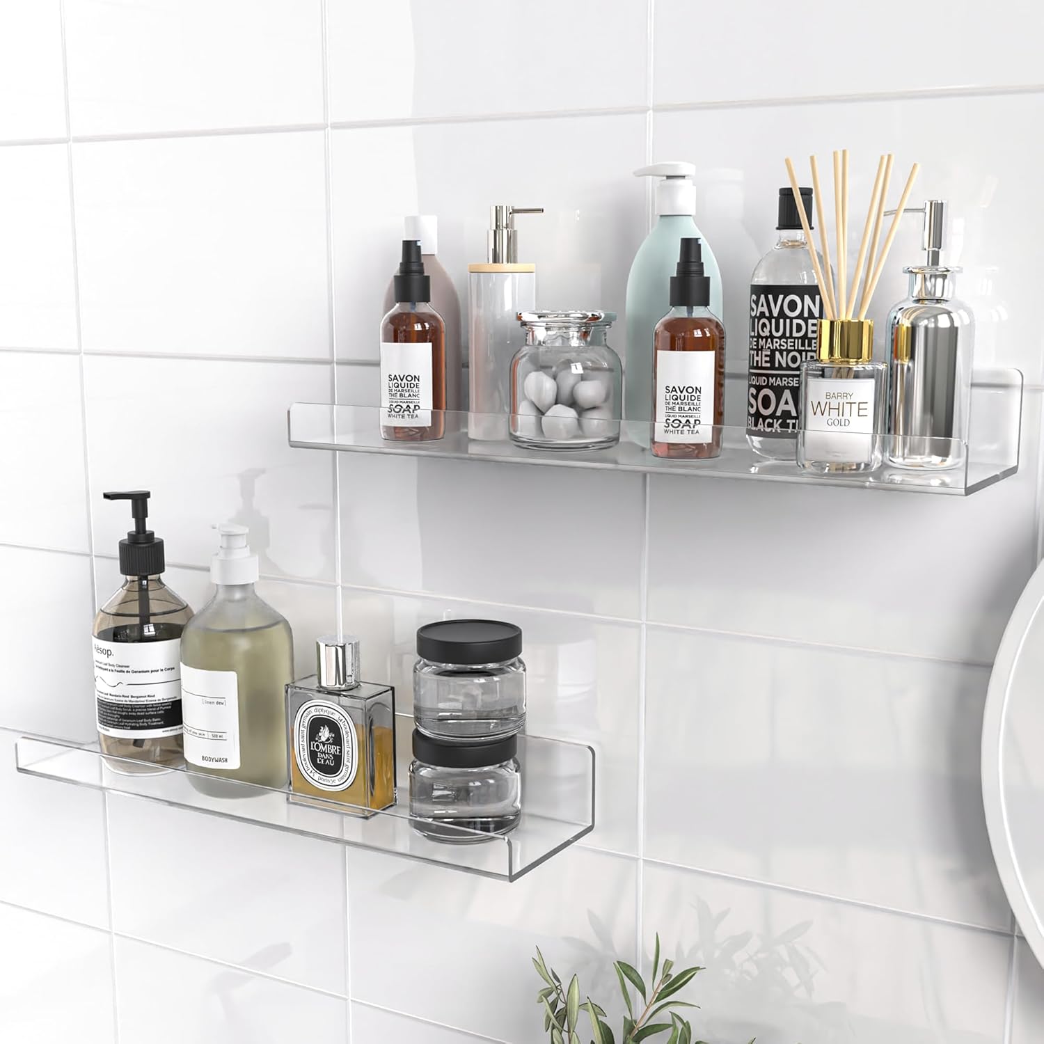 Space-Saving 6-Pack Acrylic Shelves for Your Home