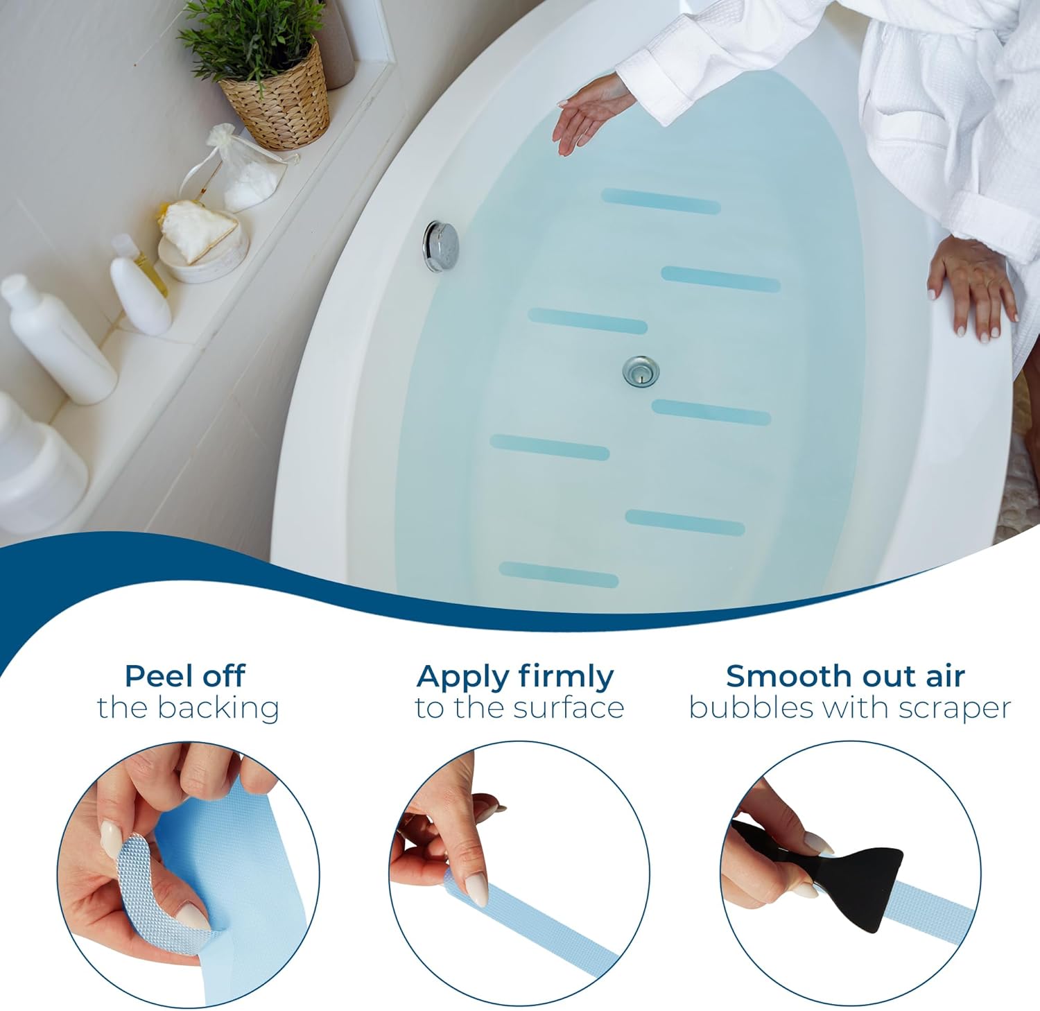 Homergy anti-slip shower stickers 24 pack slip proof bathtub shower stairs safety