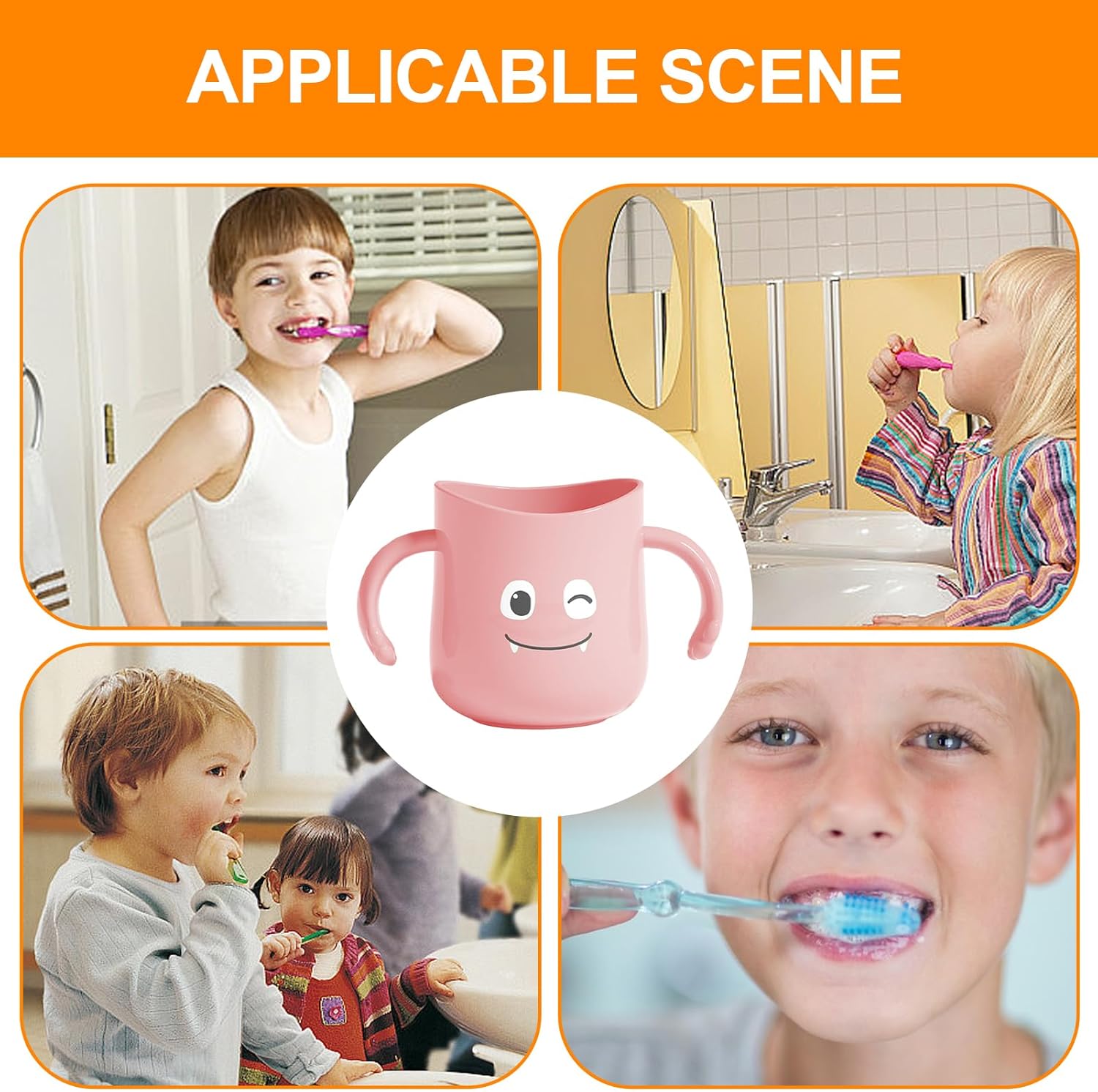 Cute Dinosaur Toothbrush Cup with Double Handles for Kids 1